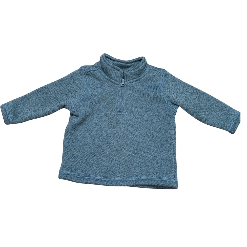 Carter’s Baby Quarter Zip Pullover Fleece, Blue 6M, Cozy Sweater Unisex Preppy